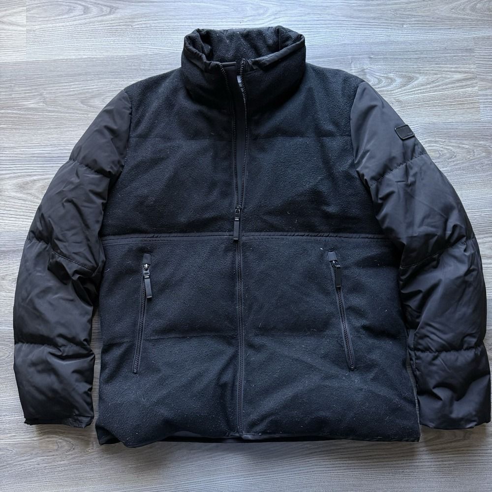 Tumi Wool Down Blocked Puffer Men's Jacket‎ Black Size L Coat $550